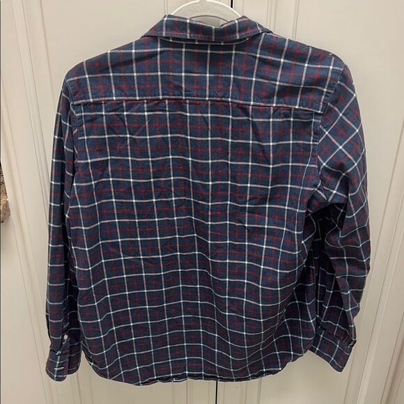 Frank & Eileen Navy Res Blue Plaid Shirt Sz XS Woven in Italy - Picture 8 of 8